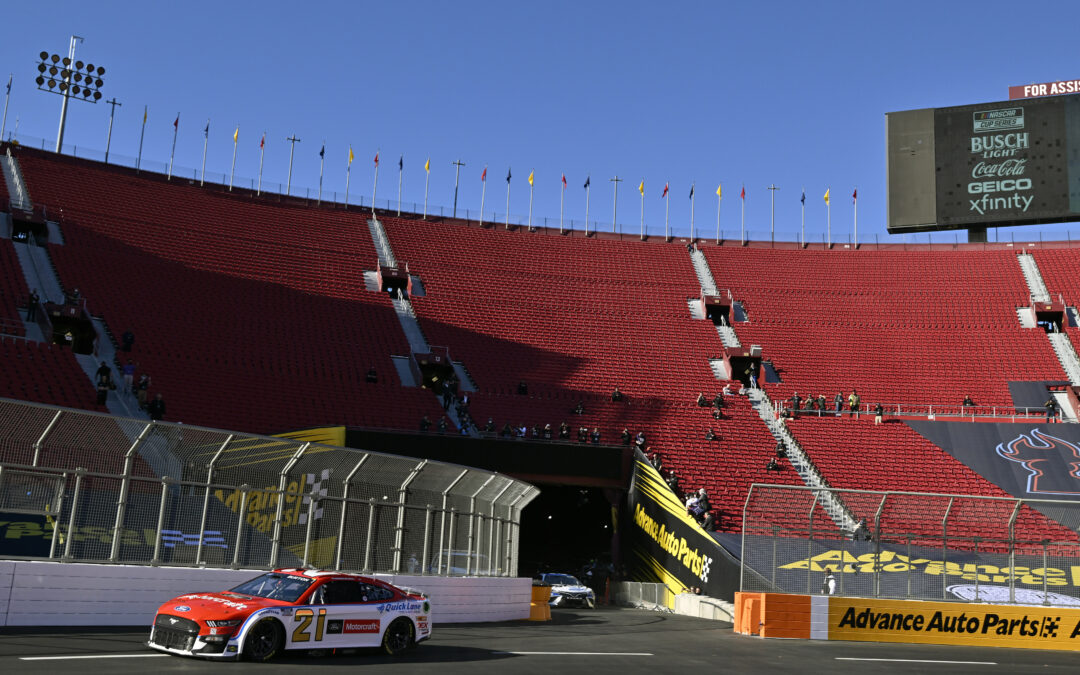 Nascar at an empty Nascar track