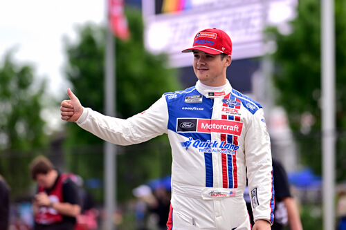 Harrison Burton giving a thumbs up