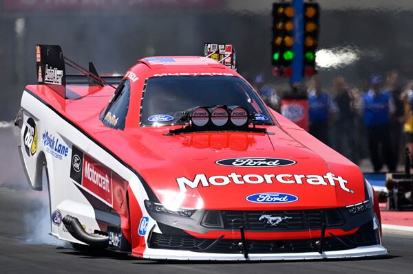 Tasca coming down the track in the funny car