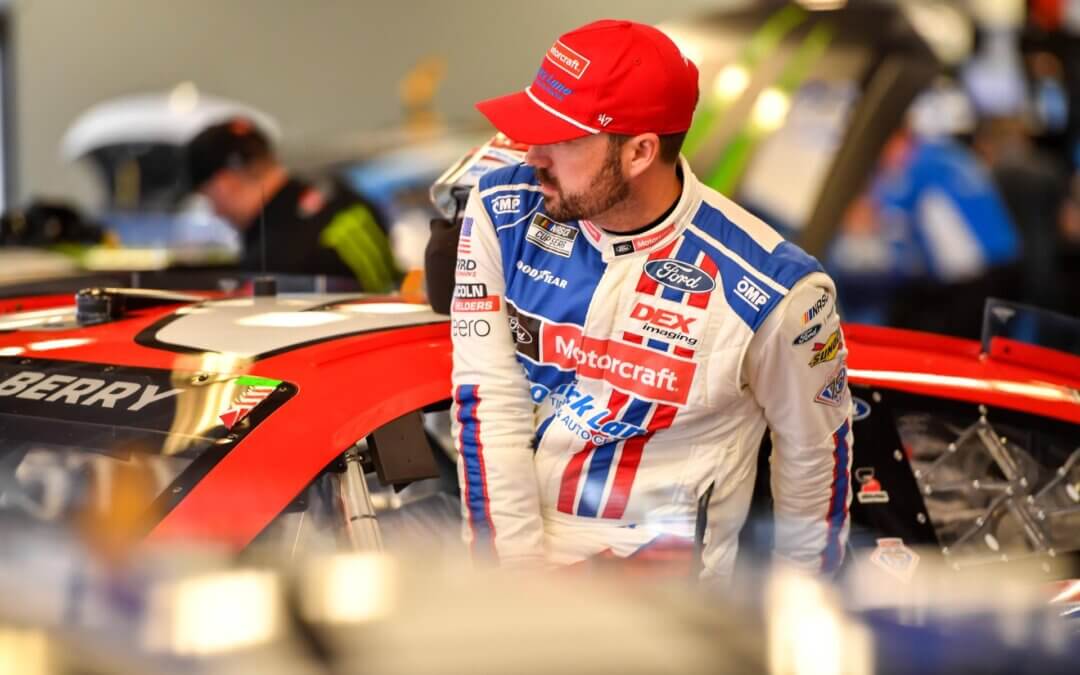 Candid shot of Josh Berry getting out of his NASCAR