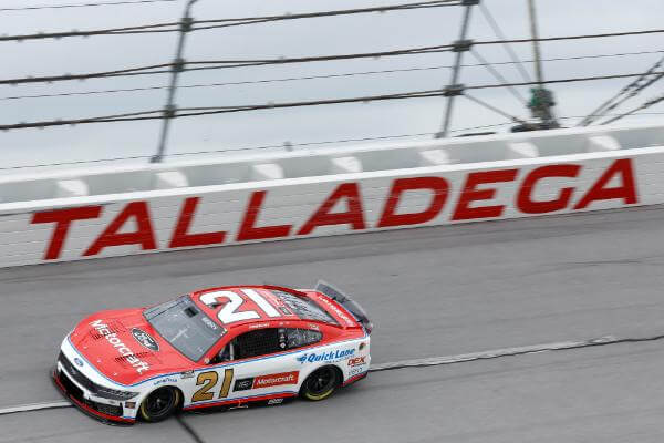 Number 21 NASCAR on the Talladega track