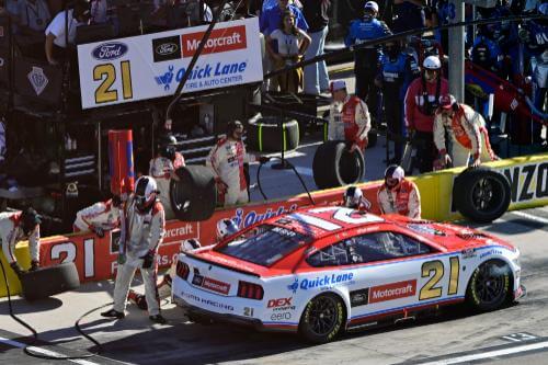 Number 21 car in the pit