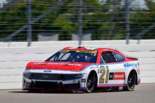 Number 21 car on track