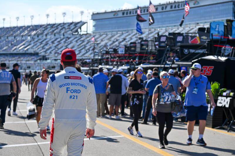 Back view of Josh Barry at the track