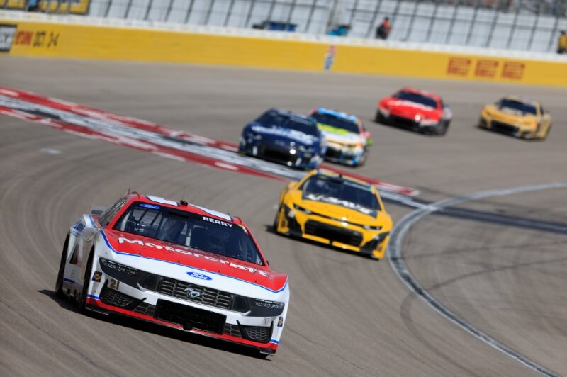 NASCARs coming around the corner