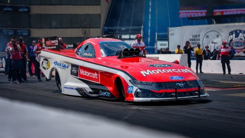 Funny car on track